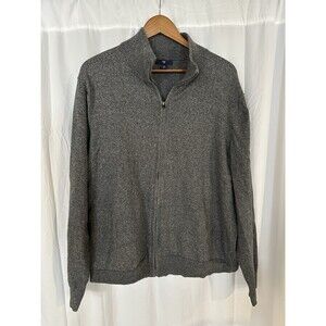 GAP Cardigan Sweater Jacket Mens XL Gray Full Zip Knit Mock Neck NWT